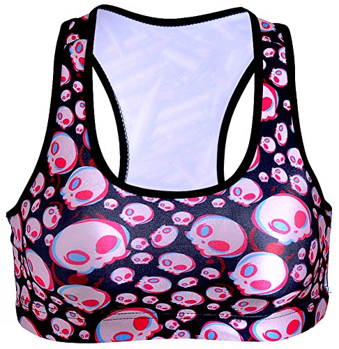 Image of Sister Amy Women's Aerobics Gym Dance Yoga Vest Printed Sports Bra Top Vest
