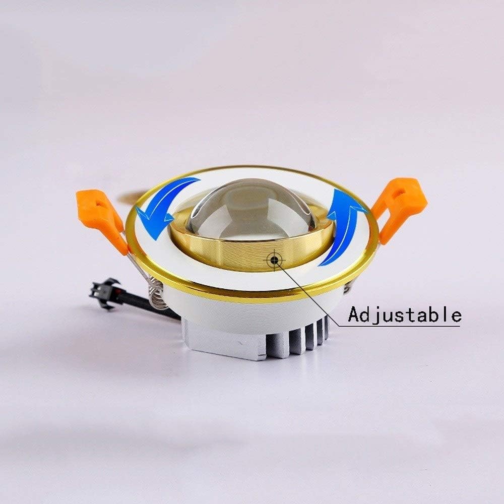 Creative Colorful Tv Curtain Wall Decoration Downlights Rotatable Adjustment Angle Led Downlight 3W/5W Embedded Power Saving Ceiling Lampglare Aluminum Spotlight/Wa/Green Light/3W