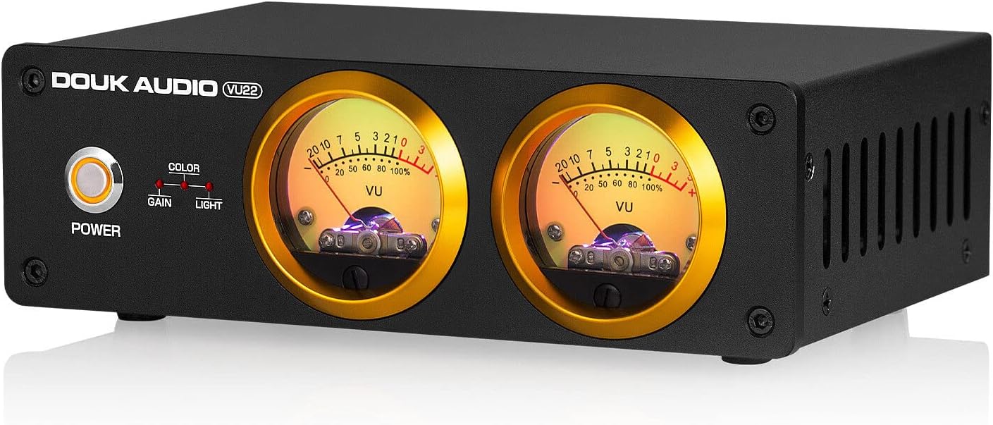VU22 Dual Analog VU Meter Display DB Panel Music Spectrum MIC and LINE Sound Level Meter Audio Indicator