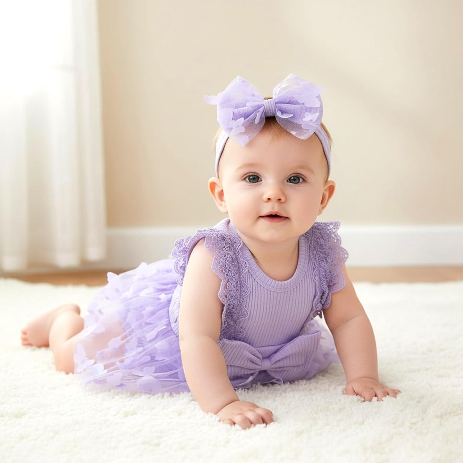 Baby Girl Summer Clothes Cute Newborn Girl Outfits Sleeveless Lace One Piece Romper + Headband 2pcs Set 0-12 Months