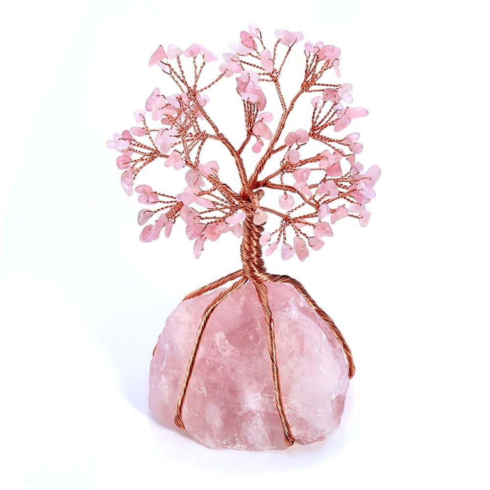Arbre de vie quartz rose Feng Shui pour attirer la richesse et l'harmonie