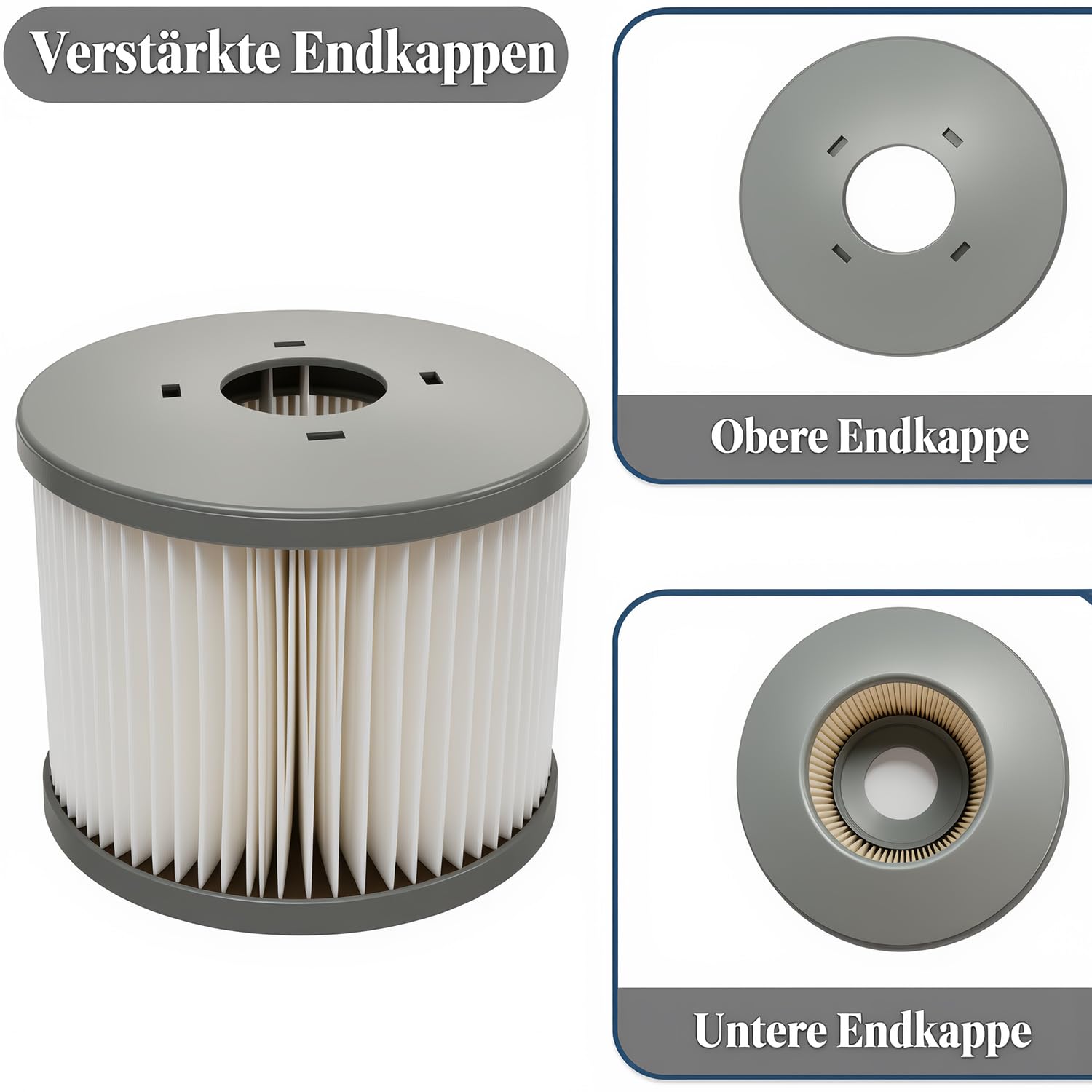 12er Set Ersatzfilter für MSPA Whirlpool-Filter-Kartuschen, Filter für Whirlpoal, für Heiße U-Boote und Spa, für Aufblasbare Pools - Wasserfilter Modell ab 2020