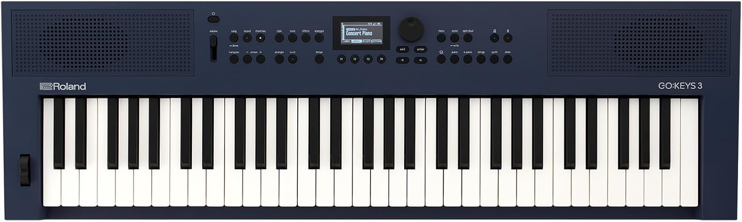 Roland GO:KEYS 3 Music Creation Keyboard | 61-Note Keyboard | Built-In Stereo Speakers | Bluetooth Audio/MIDI Support for Music Streaming - Midnight Blue
