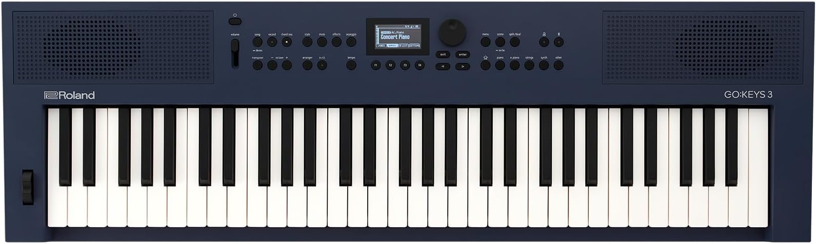 GO:KEYS 3 Music Creation Keyboard | 61-Note Keyboard | Built-In Stereo Speakers | Bluetooth Audio/MIDI Support for Music Streaming - Midnight Blue