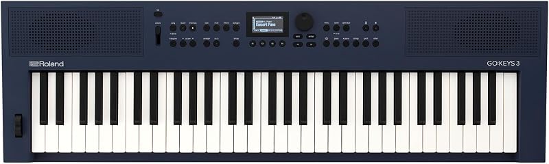 GO:KEYS 3 Teclado de creación musical | Teclado de 61 notas | parlantes estéreo incorporados | Soporte de audio/MIDI Bluetooth para transmisión de música - Azul medianoche | parlantes estéreo integrados, soporte de audio/MIDI Bluetooth para transmisión de música, azul medianoche