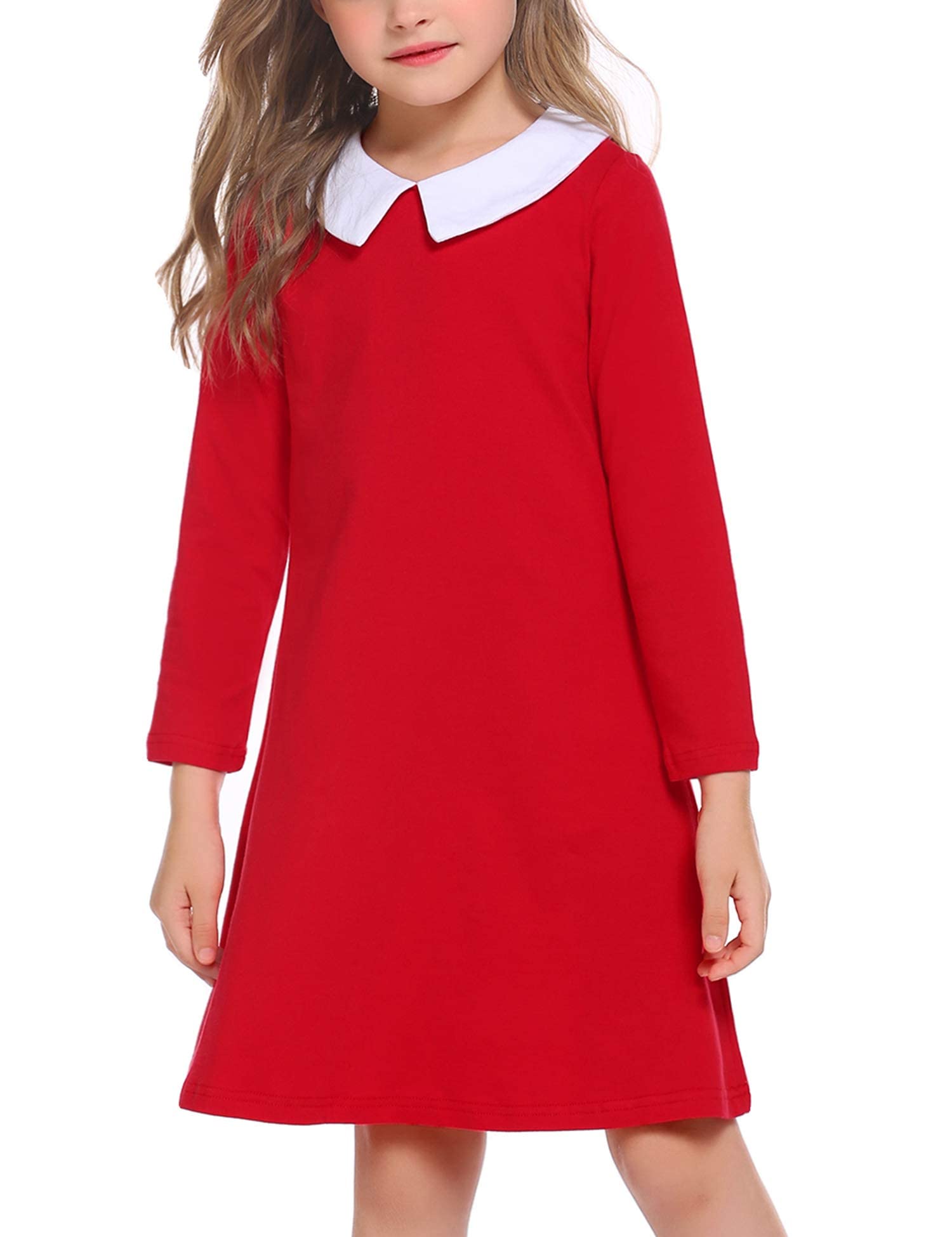 Arshiner Vintage T-Shirt Dress Red