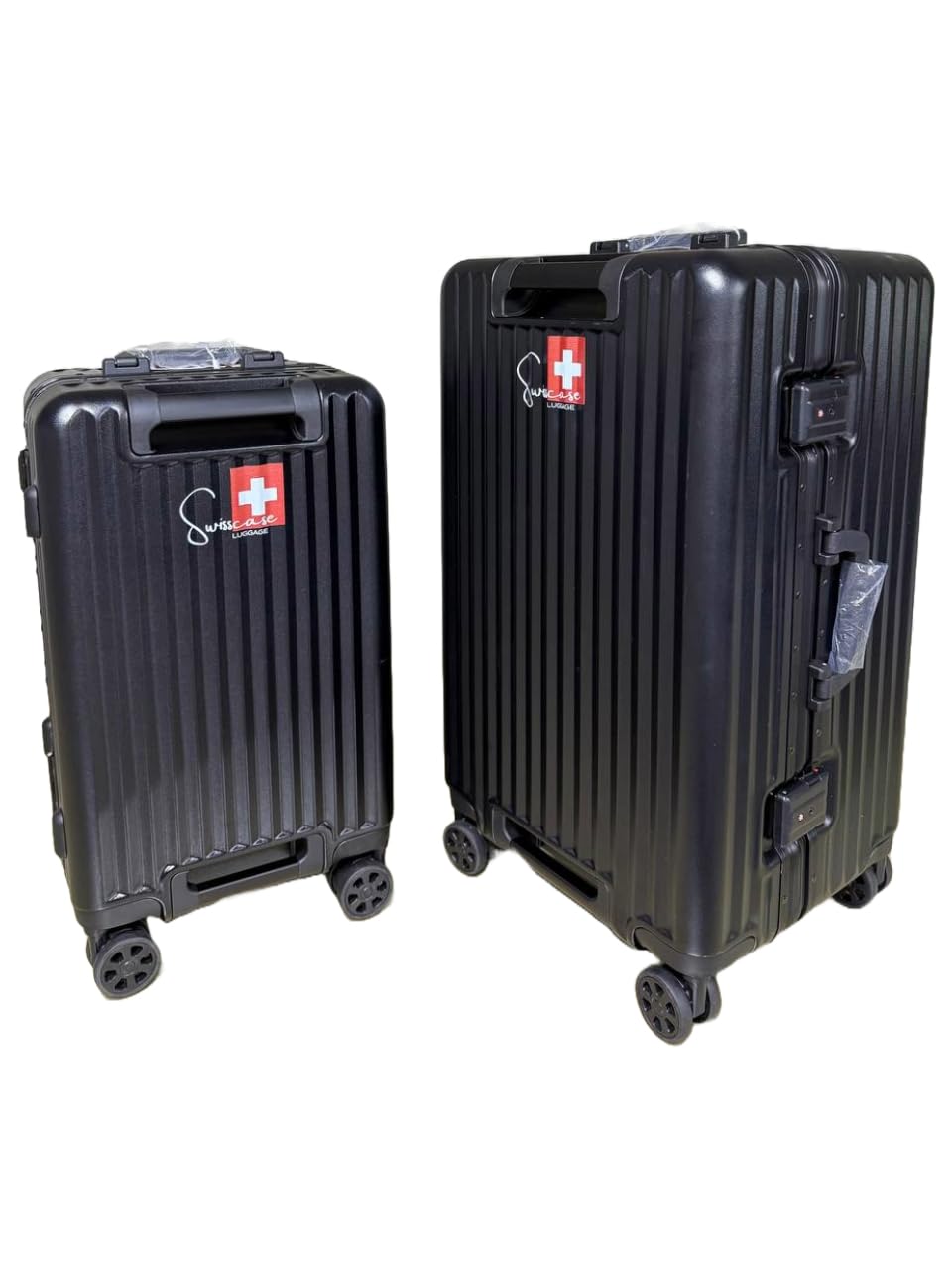 Luggage Set Of Two Piece, Hardshell Two-Sided Handle PC Set Of 20 And 24 Inches with Double Spinner Wheels, TSA Lock, Aluminium Frame, BTL-E045-Blackset