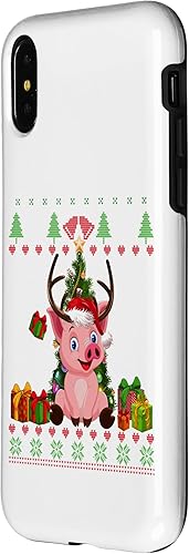 Miniatura 8 de iPhone 12 mini Funny Reinder Pig Lovers Santa hat Ugly Christmas Sweater Case