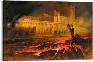 FLOKOO John Martin (Pandemonium) Posters of Famous Paintings Poster Decorative Painting Canvas Wall Art Living Room Posters Bedroom Painting 08x12inch(20x30cm)