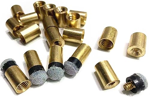 Miniatura 4 de 10Pcs Snooker Cue Tips with Cue Stick Ferrules Billiards Cue Pool Tip Replacement Coppers PU Leather Snooker Pool Cue Tip