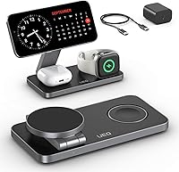 Vista 10 de Estación de carga inalámbrica plegable 3 en 1 para Apple compatible con soporte de cargador Magsafe, estación de carga inalámbrica magnética