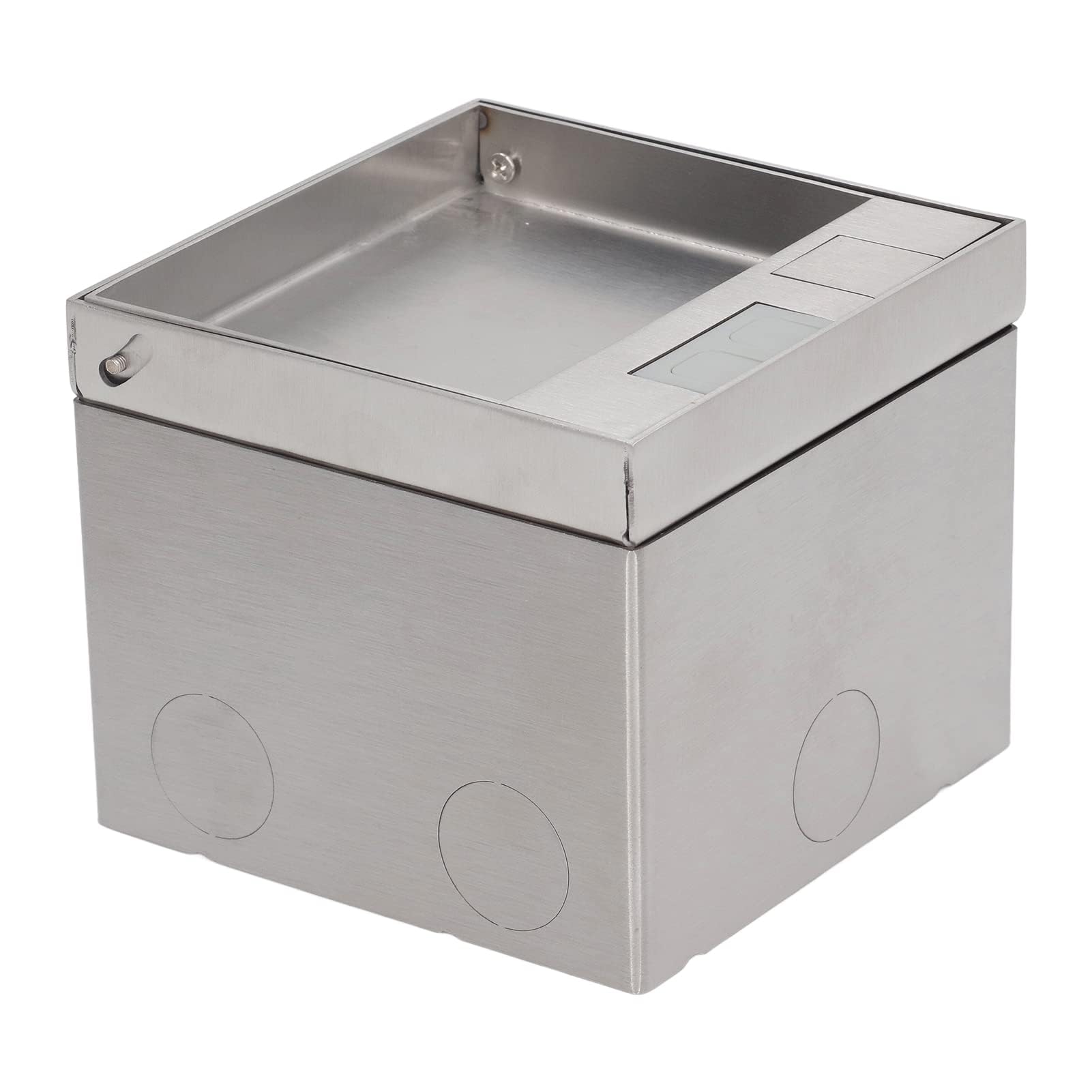 Presa a Pavimento Incasso 16A 4000W con Porta RJ45 Cat6 – Scatola Portafrutti in Acciaio Inox e PC Ignifugo per Ufficio e Casa