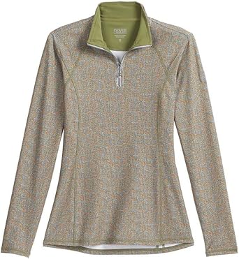 Dover Saddlery Ladies Boucle Long Sleeve Shirt, Color Honey Topaz/Silver/Mosstone, Size Small