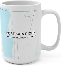 Port Saint John, Florida FL Map Mug (15 oz)