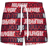 Tommy Hilfiger Herren Short Drawstring-Print Badehose, Logo Pop AOP-Red Glare, Medium (Herstellergröße:)