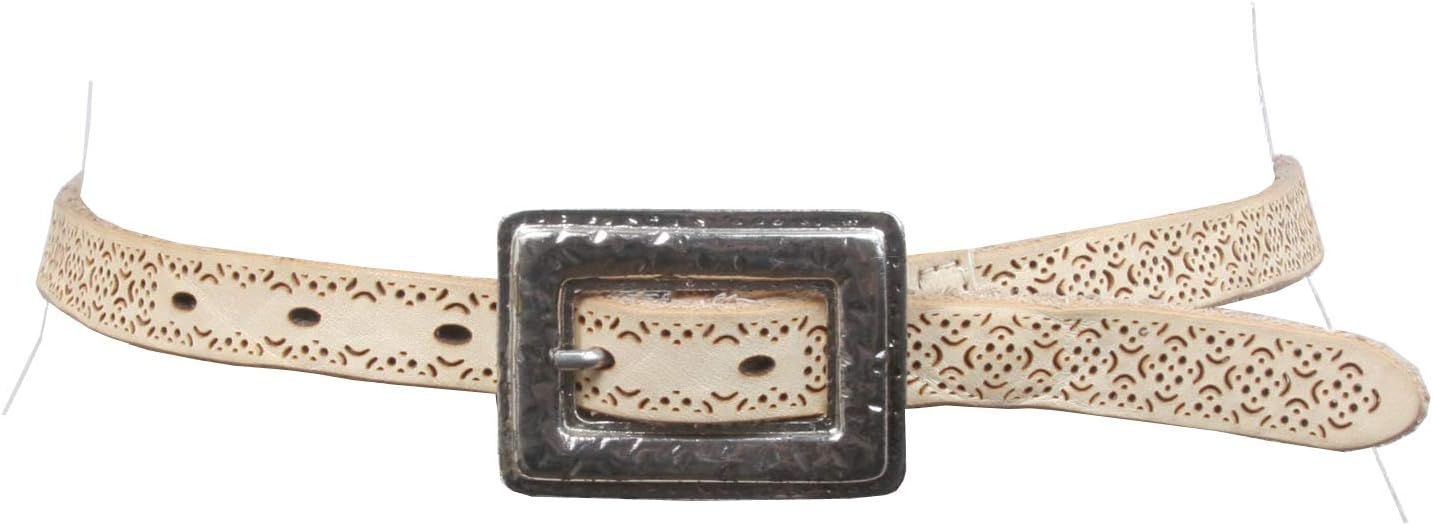 Leatherock Perforated Leather Belt With Rectangular Buckle