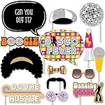 Big Dot of Happiness 70s Disco Party Photo Props Kit - 20 Premium Retro-Style Props, Funky Photo Booth Accessories, 1970s Themed Celebration Decorations