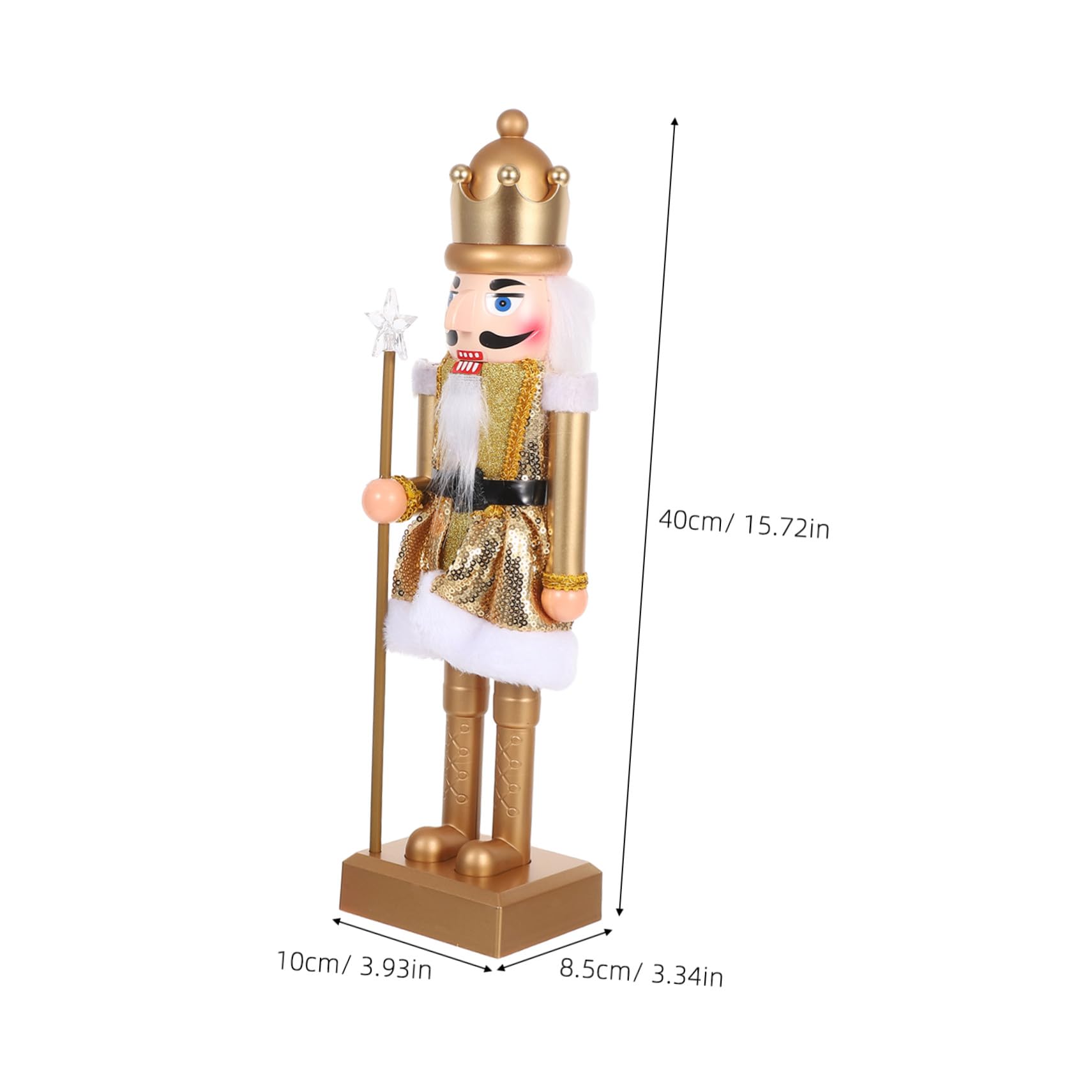 OUNONA Świąteczna Figurka Nutcracker z Tworzywa Sztucznego z Podświetleniem LED i Muzyką Dekoracja Stołu i Kominka Boże Narodzenie Ozdoba Świąteczny Wystrój Salonu i Biura