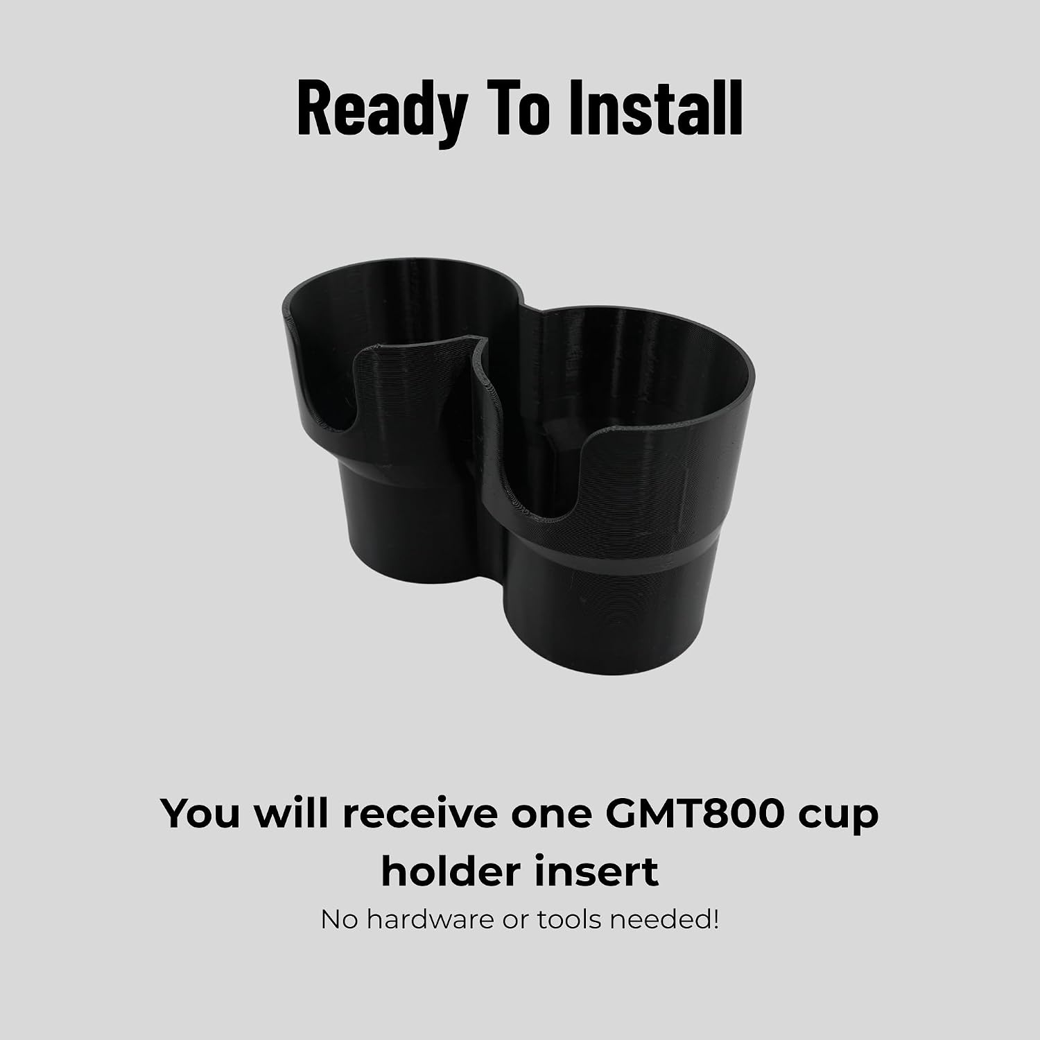 Large Cup Holder Insert for 2003-2006 GMC Sierra Tahoe Silverado Yukon Fits Stanley 30oz Tumbler & Common Tumblers, GMT800 Center Console Accessory