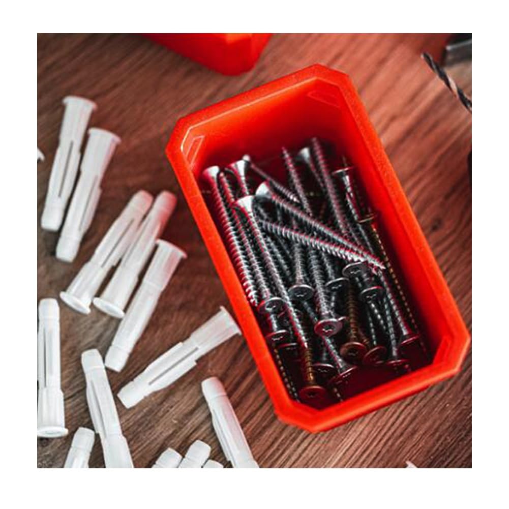 GRRICEPL Estante De Piezas, Contenedores De Almacenamiento De Garaje, Tarea Pesada Cochera Organizador De Herramientas, Herramienta De Taller De Plástico para Garaje (Color : Rosso, Tamaño : 8PCS)
