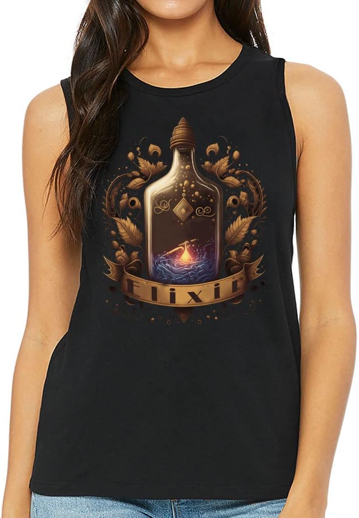 Elixir Print Print Women's Muscle Tank - Colorful Tank Top - Fantasy Workout Tank