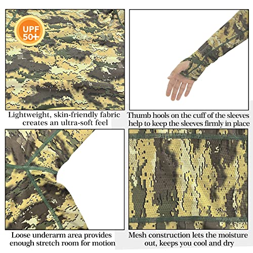 Riverruns UPF 50+ Long Sleeve Fishing Shirt, Light Weight Fishing Shirt Men with Sun Protection Outdoor Activity