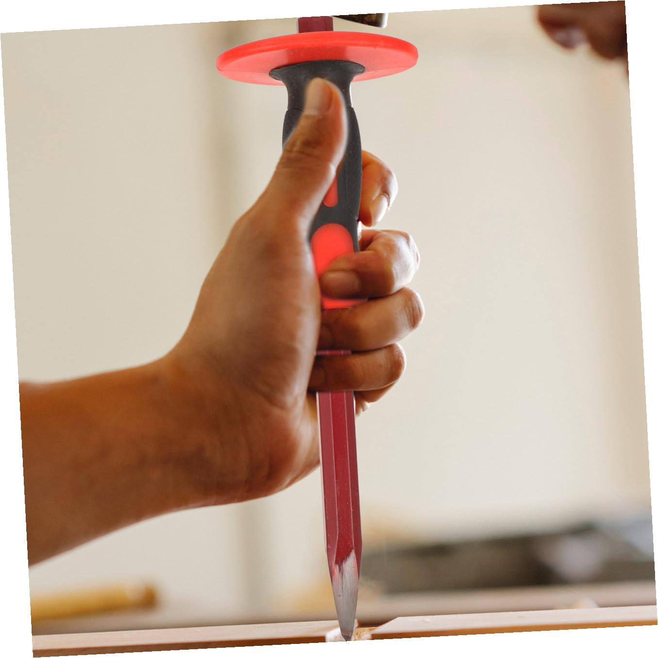ERINGOGO Scalpelli per Muratura Testa e Punta Acciaio Vanadio Temprato Impugnatura con Protezione Ergonomica per Scultura Mattoni Resistente e Ruggine