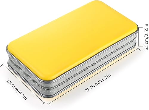 Miniatura 46 de UENTIP Estuche portátil para CD de capacidad para 96, portátil y de plástico duro, organizador de CD, cartera, almacenamiento de DVD (96, naranja)