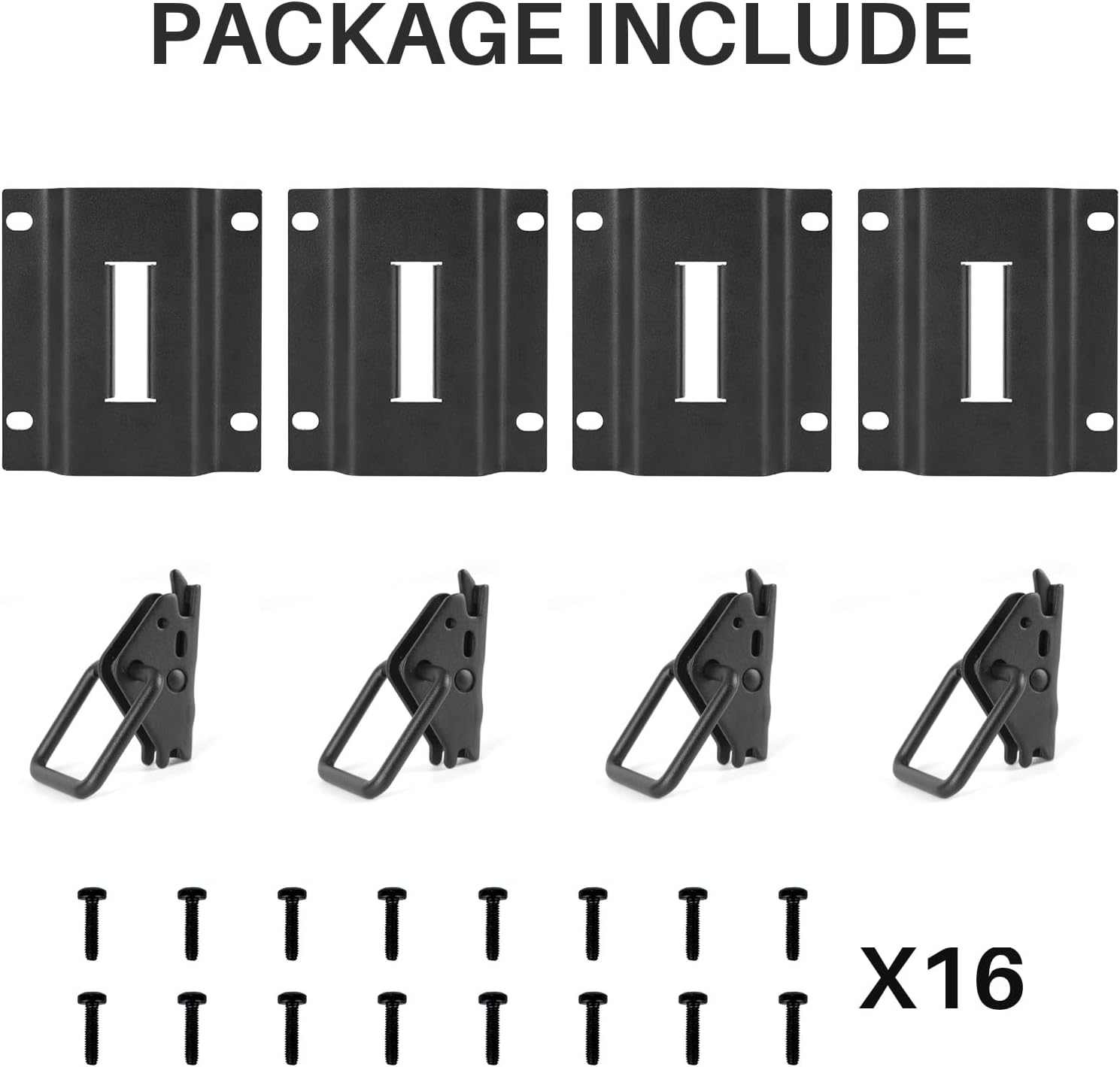 Truck Bed Tie Down Anchor – Tie Down Hooks with Plates for Ford Boxlink Accessories, E Track Accessories Fits 2015–2025 Ford F150 F250 F350 Raptor, 4-Pack