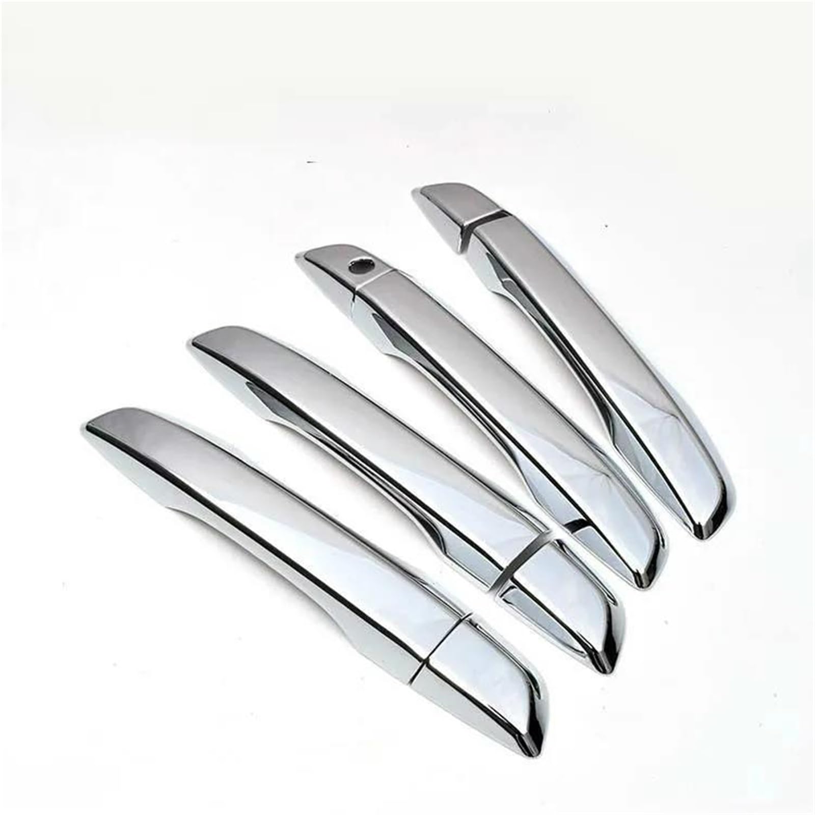 PIWINE Handle Sticker 2 Colors ABS Chrome Door Handle Cover Trim Overlay Car Styling Molding for Civic for Sedan for Hatchback 2016-2019(Silver no Button)