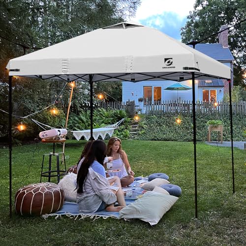 10x10 Pop Up Canopy Replacement Top Cover with Air Vent for Straight Leg Canopy Tent, Waterproof for Outdoor Garden Patio Camping Sun Shade (Grayish White) - Image 5