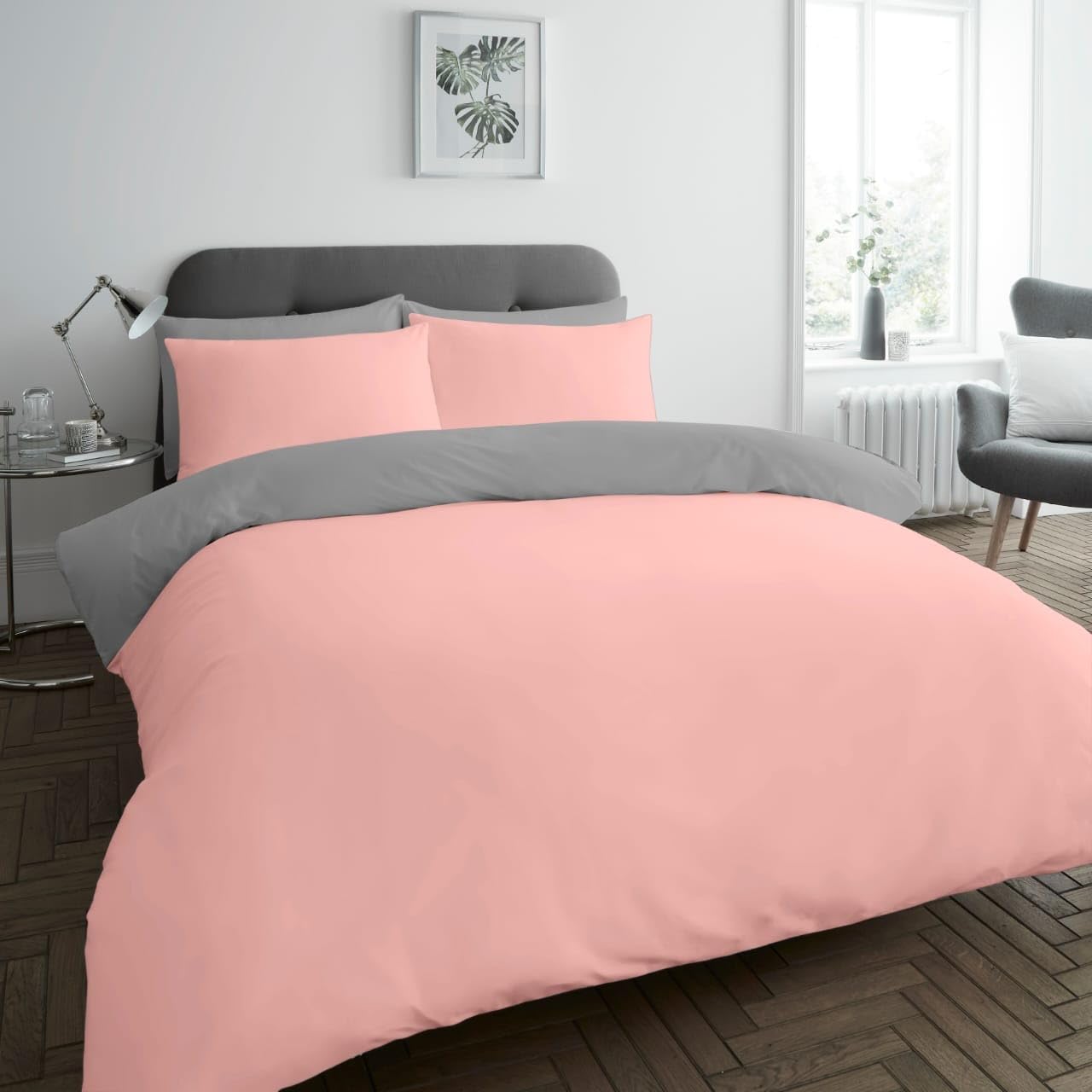Fairwayuk Blush Pink Plain Microfibre Bedding Duvet Cover Set With Pillowcase (, Single)
