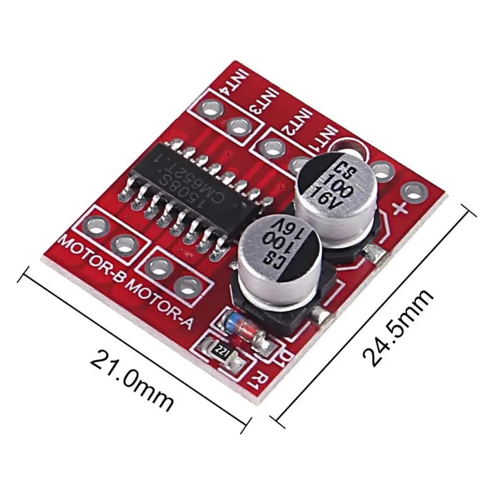 Mini controlador de motor de CC L298N, MX1508 Mini controlador de velocidad PWM de doble canal 1.5A de 2 vías Puente H dual Reemplazar paso a paso