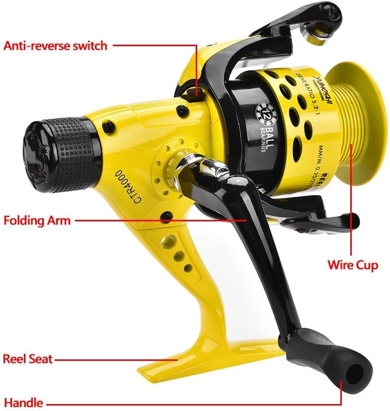 Fishing Reel Wheel Anti- Metal Heavy Duty Lightweight Fishing Reel for Saltwater and Freshwater Fishing(#4000)