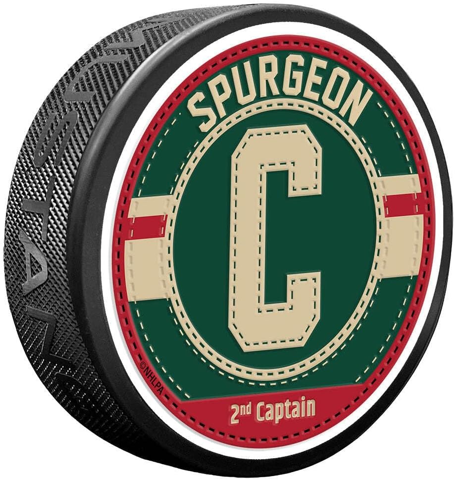 Jared Spurgeon Puck - Captain Jersey Stitch