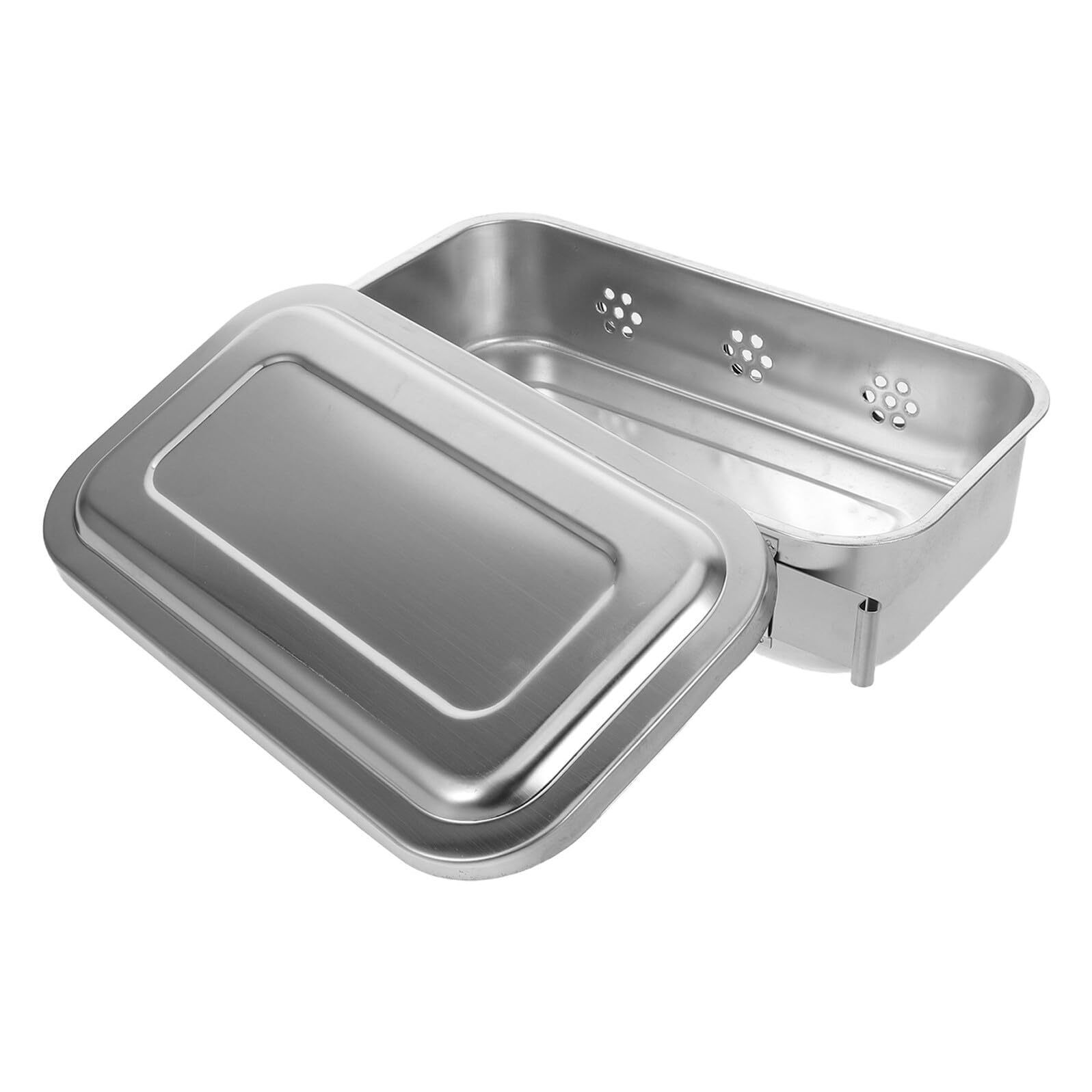 Plateau de stérile pour instruments avec couvercle perforé inox épais - 8