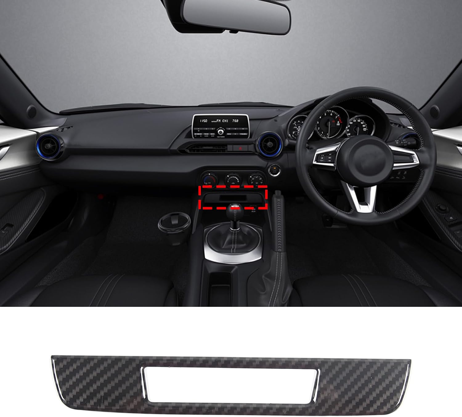 ABS Car Interior Rear Row Seat Belt Protect Decorative Frame,for Mazda MX-5 ND 2016-2023 2024 2025+ Rear Row Child Seat Belt Molding Trim Frame,Interior Accessories (Black Carbon Fiber)
