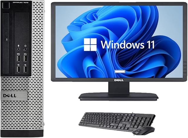 Complete Set of 22 in Monitors with Optiplex Quadcore Core i5 8GB Ram with 256 SSD GB Wifi Enabled Window 11 64 Bits Desktop PC (Renewed)