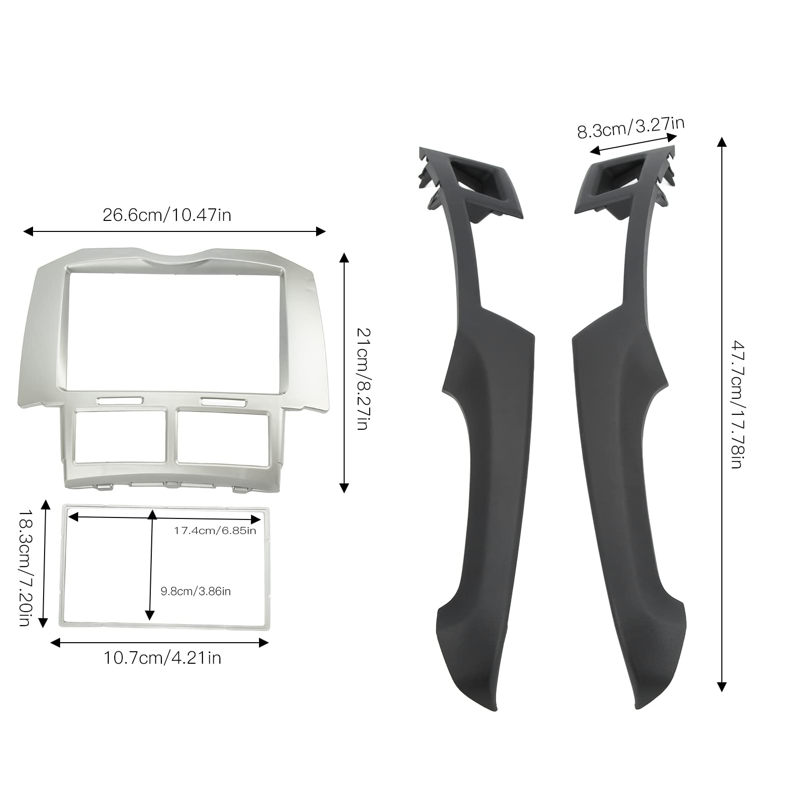 Akozon Radio Fascia Stereo Dash Radio Frame Panel, Sostituzione del Telaio di Montaggio sul Cruscotto per Yaris Vitz Platz 2005‑2011