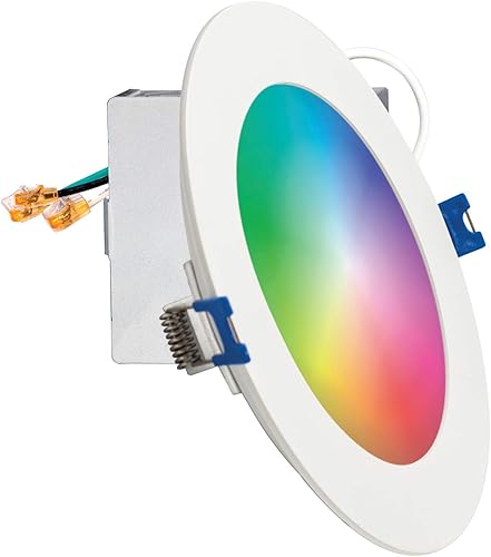 MW Energy Star Energy Star - Luz descendente inteligente LED RGB ultra delgada de 6 pulgadas, borde plano, 750 lúmenes, caja de conexiones incluida,