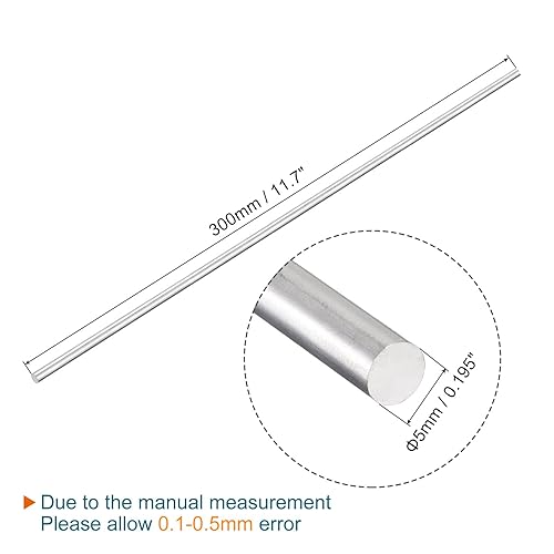 Miniatura 14 de MECCANIXITY Varilla redonda sólida de aluminio de 0.394 in de diámetro, 11.811 in de longitud, para manualidades, paquete de 1 unidad