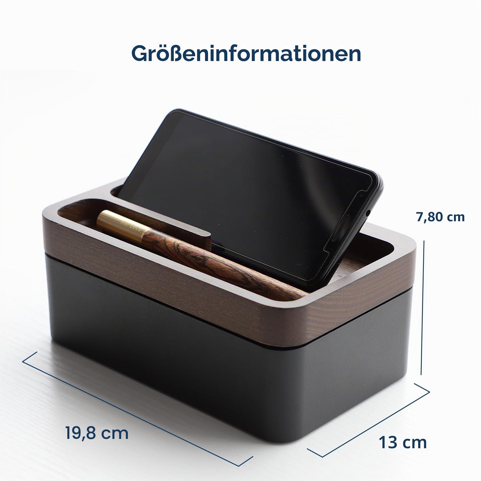 mordeco REVOV Tablett-Box, EDC Valet Tray Box mit authentischem Holz-Magnet-Drehdeckel, Büro-Schreibtisch-Organizer, Bürobedarf-Organizer, minimalistische Dekoration, EDC-Ausrüstungs-Organizer,
