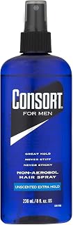 Hair Spray for Men, Extra Hold, Unscented, Non-Aerosol - 8 oz(Pack of 4)