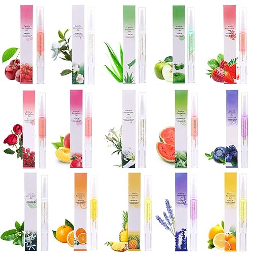 15 bolígrafos de aceite para cutículas para el cuidado de uñas, kit de tratamiento de uñas para uñas dañadas, reparación de suero, fortalecedor,