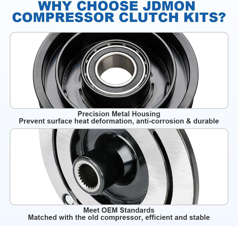 JDMON AC Compressor Clutch Assembly Repair Kits Compatible with 2003-2007 Honda Accord, 2004-2008 Acura Compatible with Honda Odyssey/Pilot/Ridgeline, Replace 38810RCAA01 38810RCJA01 38810RDAA01