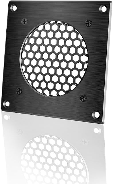 AC Infinity Ventilation Grille 1, for PC Computer AV Electronic Cabinets, also includes hardware to mount one 80mm Fan