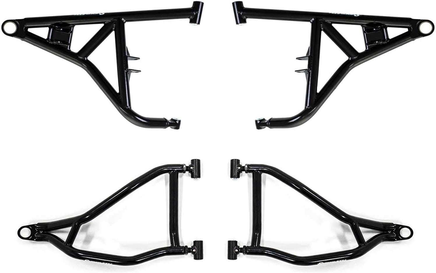 SuperATV High Clearance Upper & Lower A Arms Compatible With Polaris RZR XP 1000 & Turbo Models (See Fitment) - Black