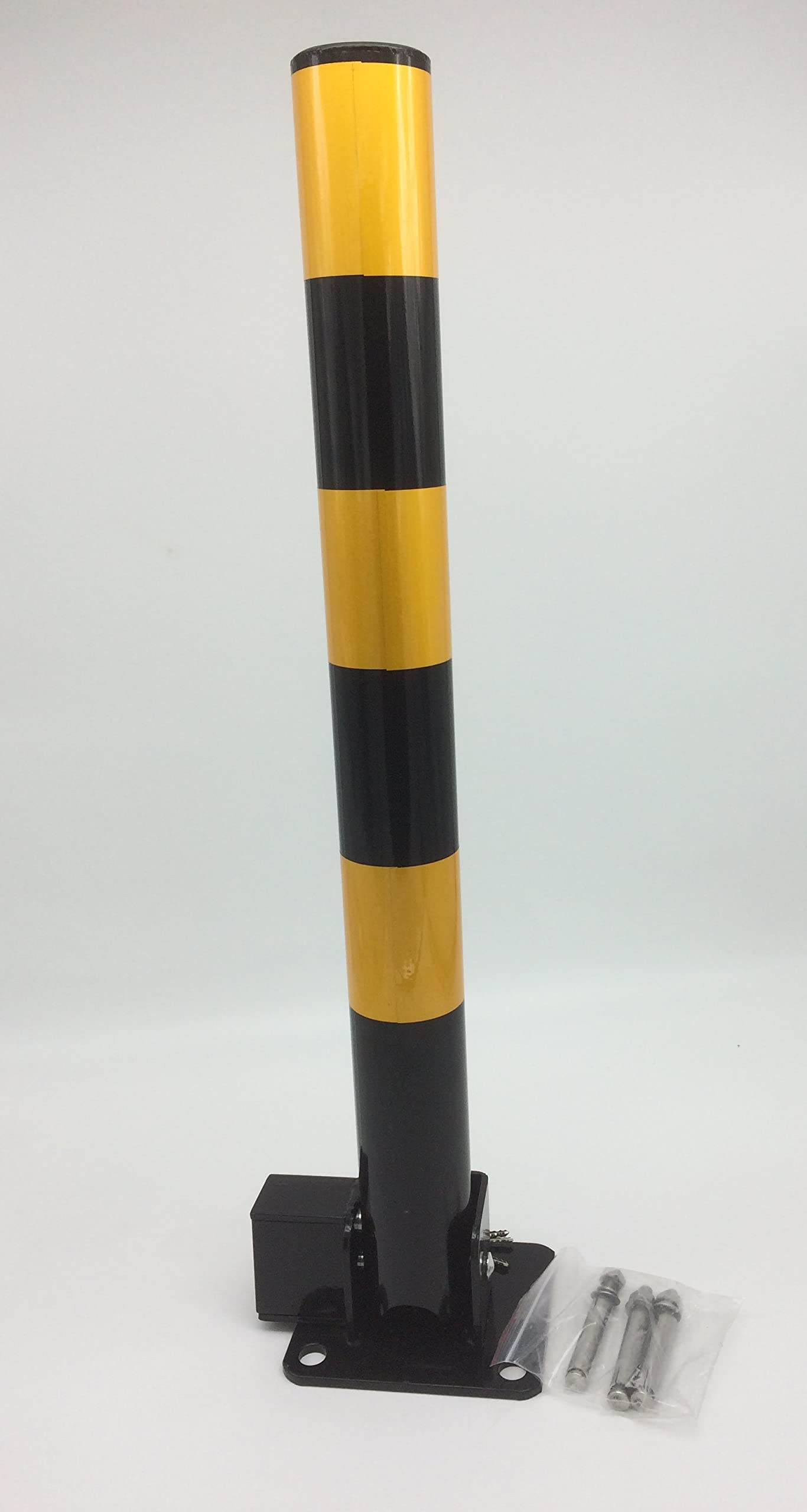 MSA Solid Steel Round Parking Post With Locking Base 3 Lock Keys 600mm x 57mm Folding Bollard - Image 2