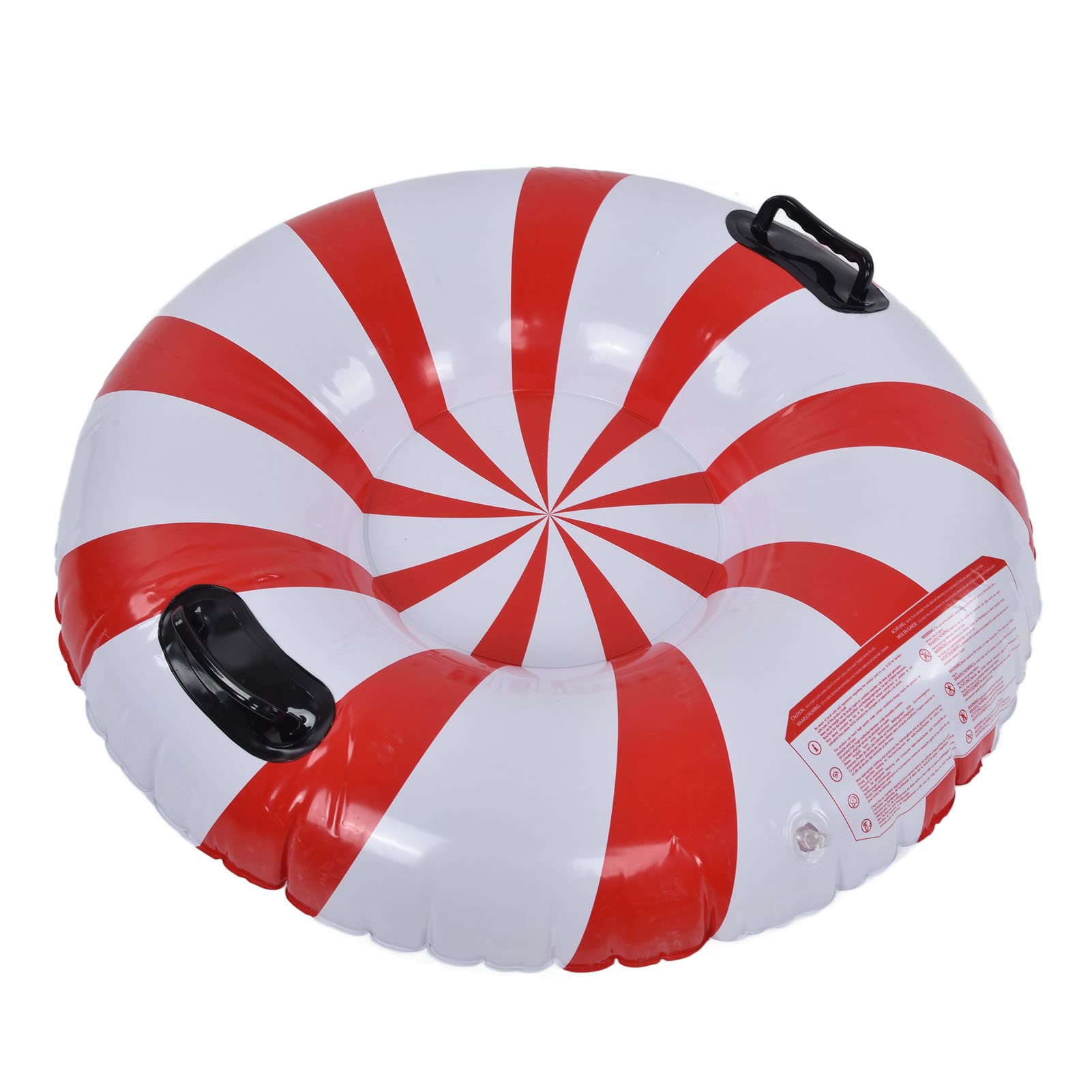 Adulte Snow Tube Ski Accessory Hiver Snow Snow Snow Sledding Gearning Duty Duty 450lbs Capacité Cold-30 ° F avec 2 Poignées pour Le Snowboard Extérieur Rouge + Blanc