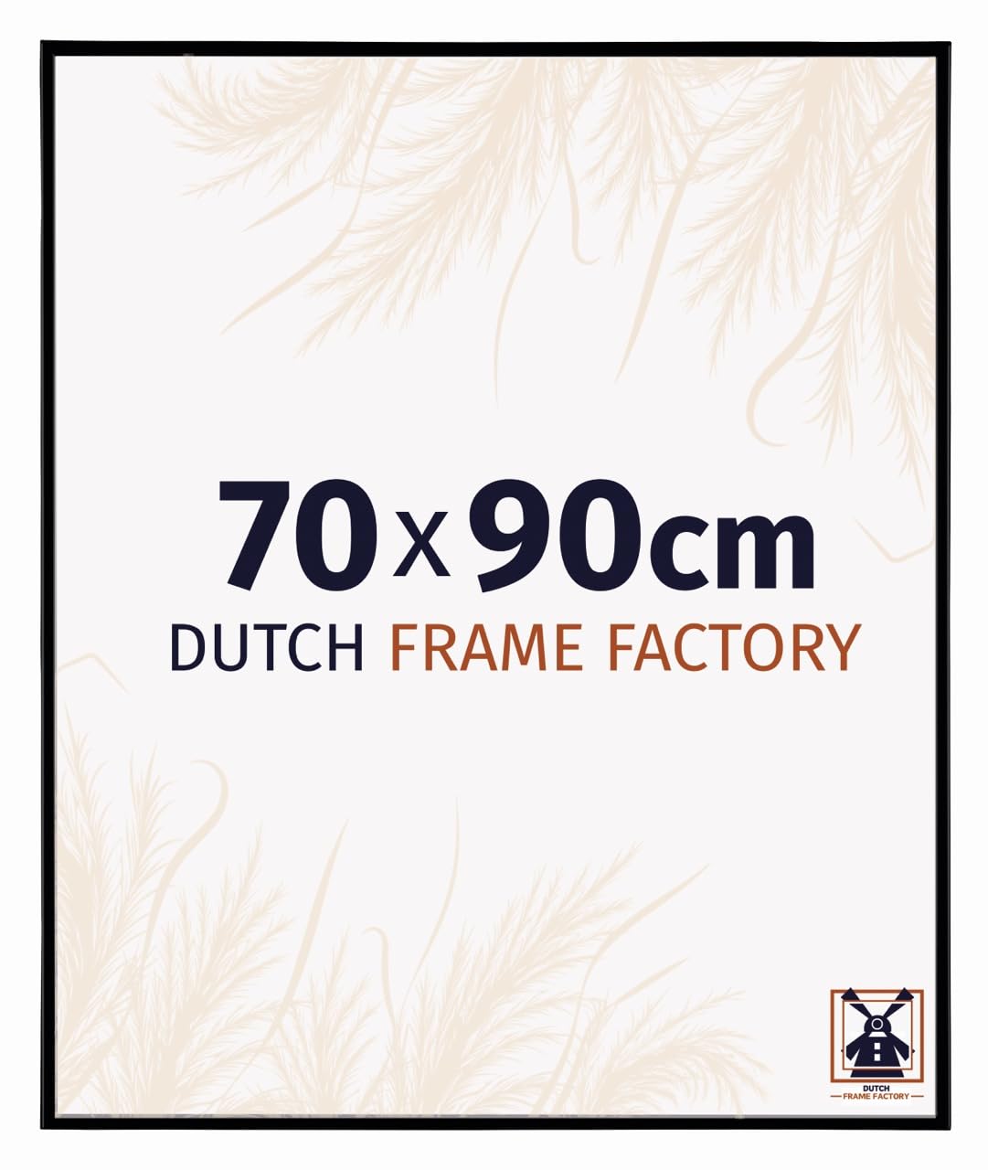 Dutch Frame Factory - Picture frame 70x90 cm - Black Matte - Plastic Picture frame with Antireflex Acrylic glass - Photo frame 70x90 cm - Easy